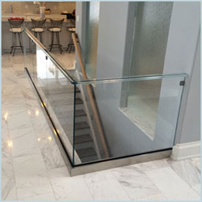 Glass stair rail