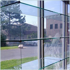 Storefront glass shelving