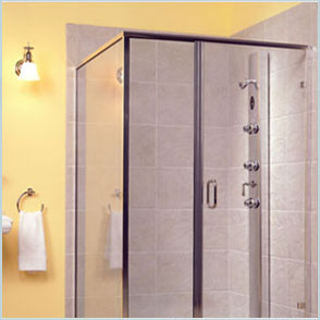 Semi frameless shower design